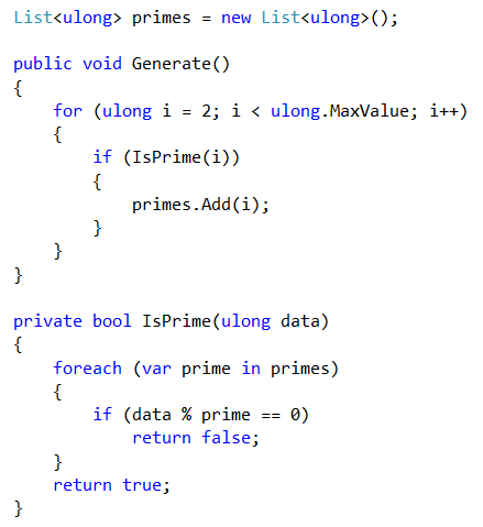 primes generator